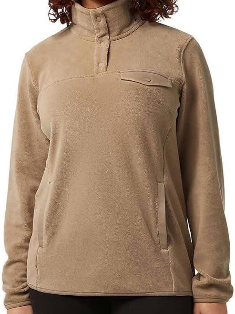 32 Degrees Tan Snap-Placket Fleece Pullover